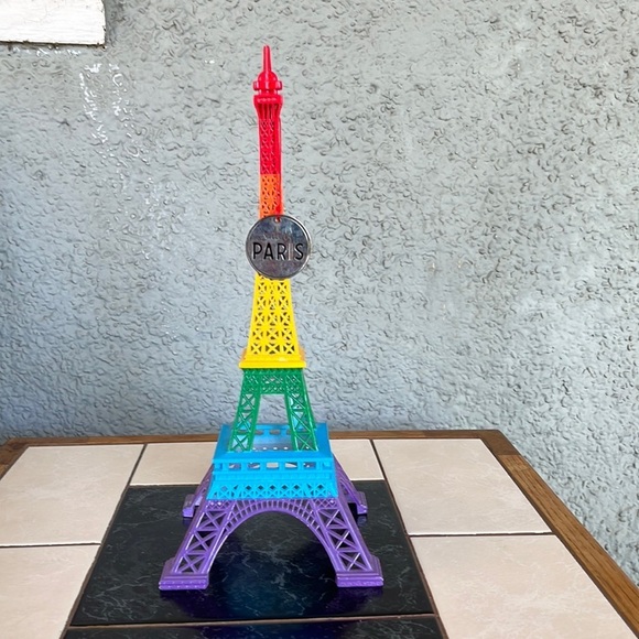 Eiffel tower Paris rainbow colorful metal 12 inches Limited edition 42/200 2015 - Picture 1 of 11